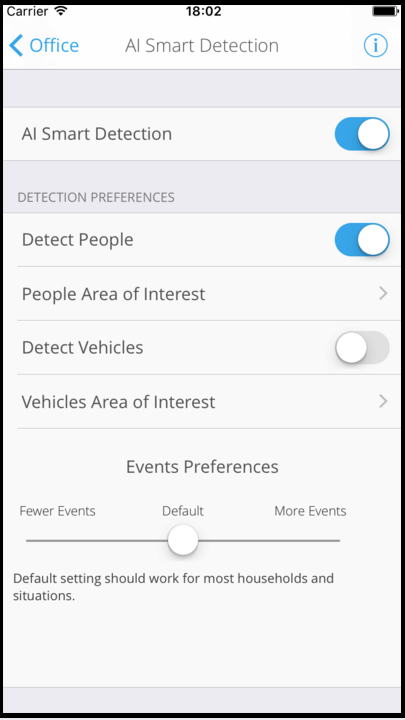 kuna motion sensitivity