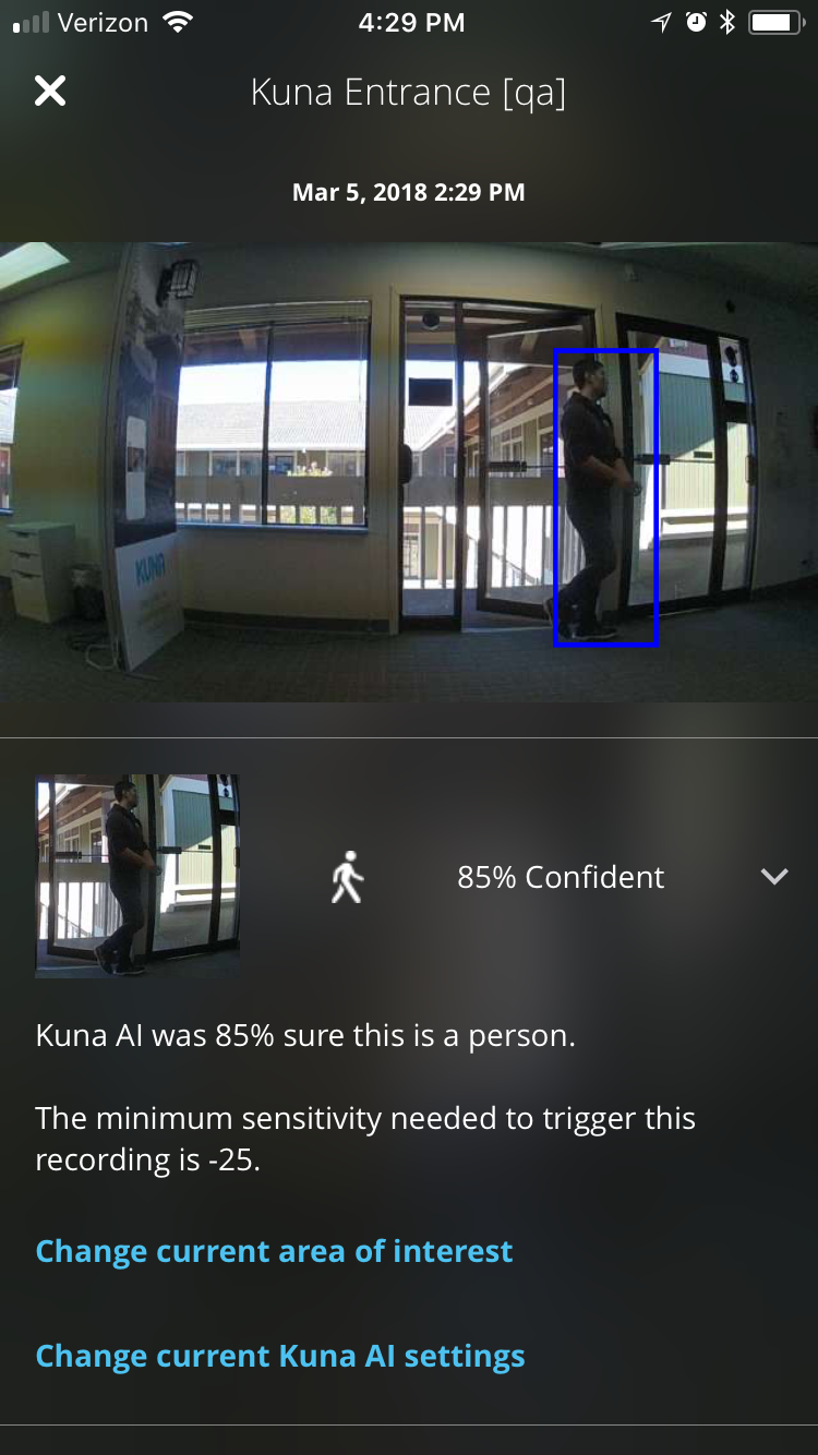 kuna motion sensitivity