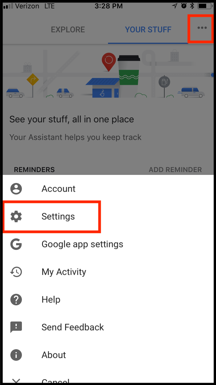 Google clearance home setting